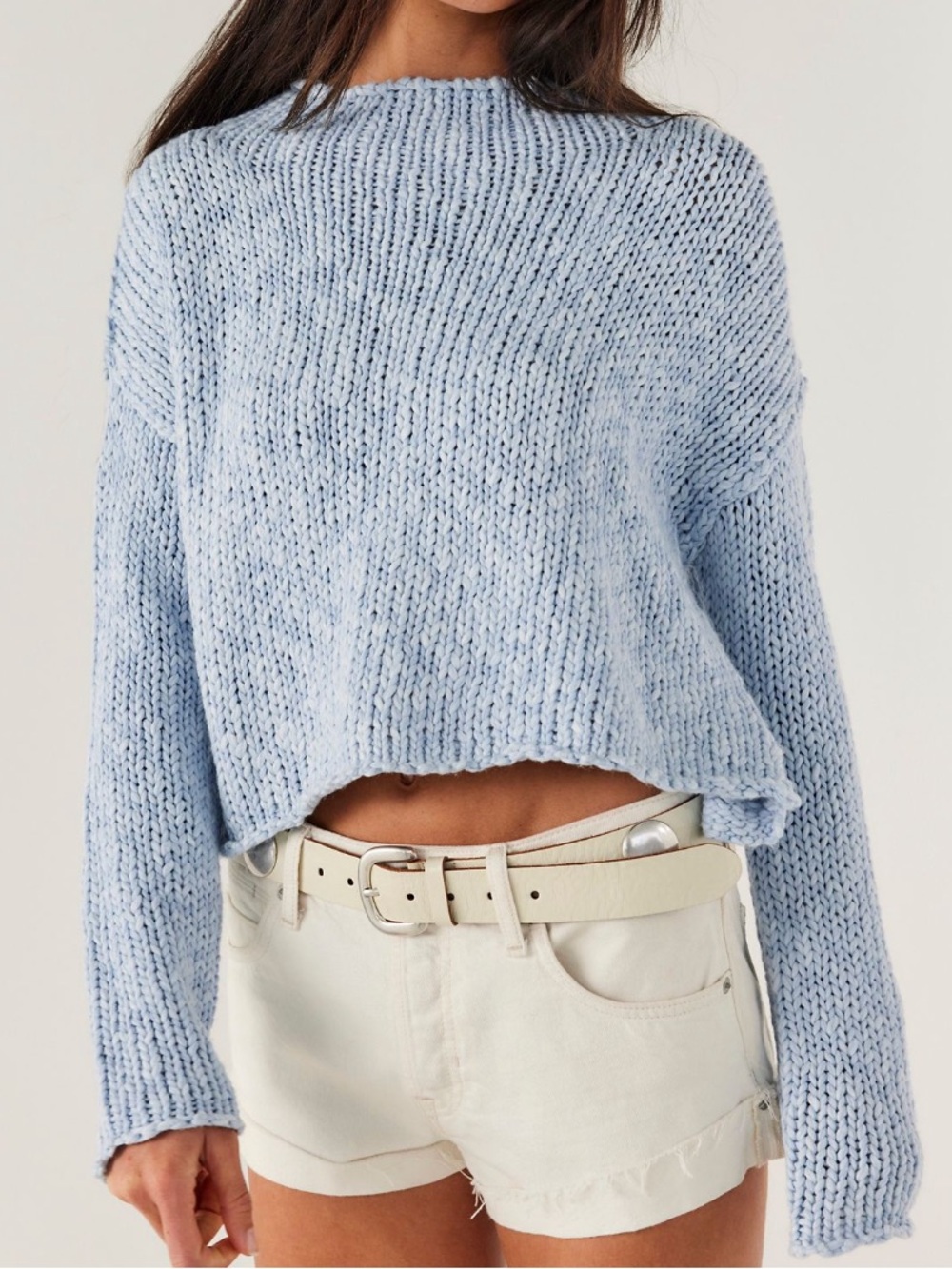 NWOT Free People Opal Rollneck Sweater in Cashmere Blue